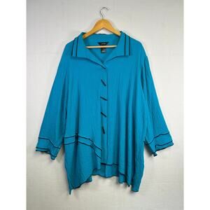 Woman's Ali Miles Tunic Top Blouse - Size 2X Artsy Abstract Art To‎ Wear